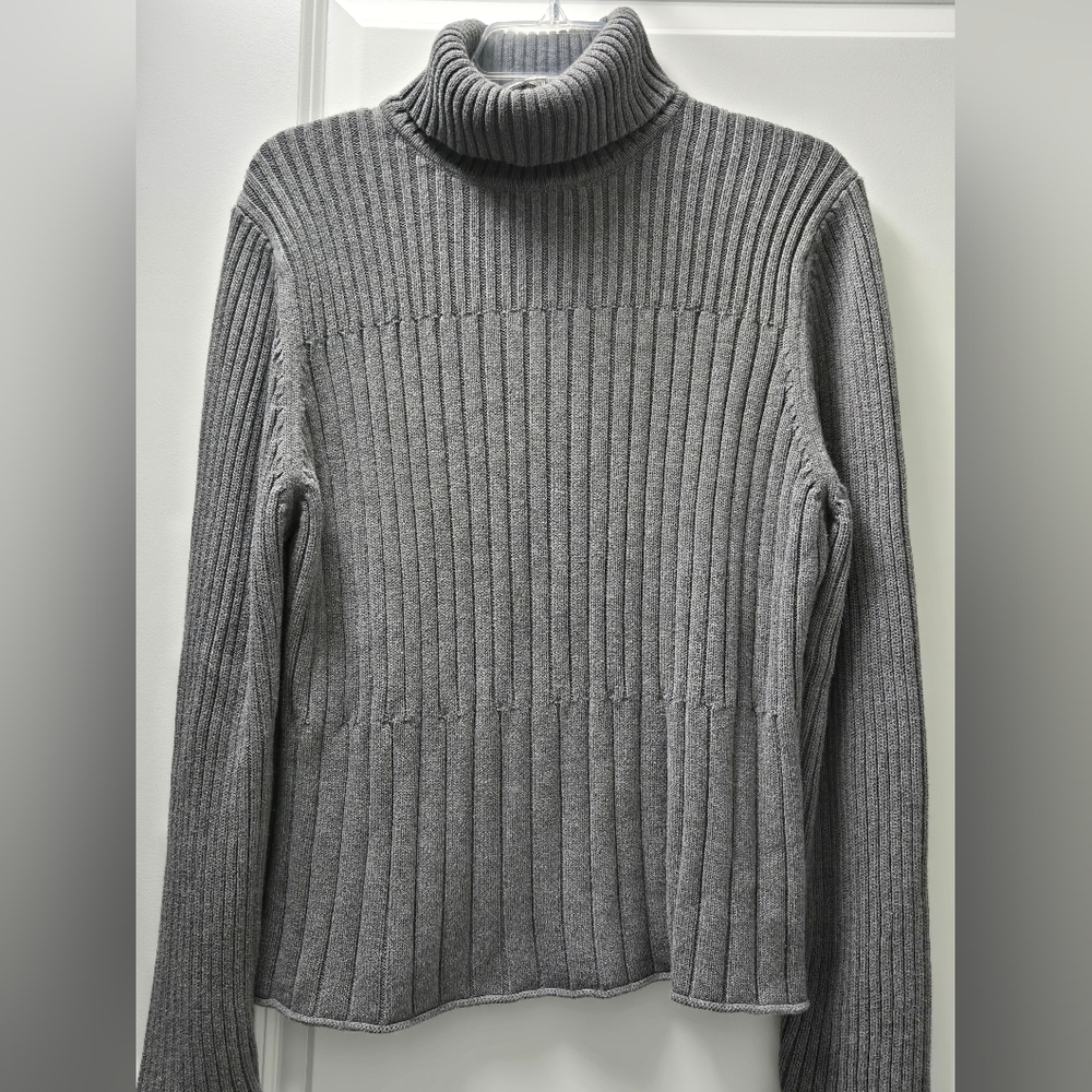 J. Jill Charcoal Ribbed Turtleneck Sweater